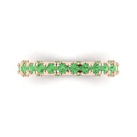 3. CT sjajan okrugli rez simulirani zeleni dijamant 18K ružičasto zlato večnoj bend sz 9.25