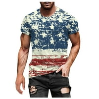 Majice majice za muškarce, muške američke zastave majice Patriotski tee kratki rukav, aspektarni trening mišići majice