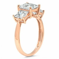 2.62ct Princess Cut Clear Moissine 18k Rose Gold Gold Anniverment Kamena prstena veličine 5