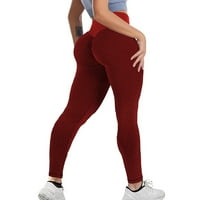 Žene Stretch Yoga Tajice Fitness Trčanje Teretana Sportska dužina Aktivne hlače Red XL