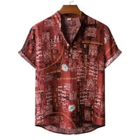 Buigttklop Nema granica Muška majica Čišćenje plus veličina Havajska majica na plaži s kratkim rukavima Odštampana ljetna casual gumba niz majice