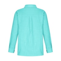 Giligiliso Wemens Boja majica V izrez Labavi bluza Longt rukava Ležerne prilike na vrhu tunike sa džepom