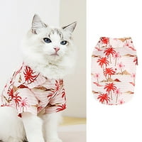 IOPQO PET odjeća za kućne ljubimce Ljetne t majice Havaji stil cvjetni majica Havajski tiskani kućni