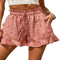 Ženska cvjetna print Mini pantnu casual plažu Ljetne kratke hlače džepove vreća za odmor kratke vruće hlače