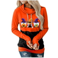 Ženska modna casual Halloween tiskani od tiskanih rukava s dugim rukavima, pulover s kapuljačom vrhovi