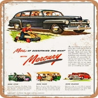 Metalni znak - Mercury Town Limuzina Vintage ad - Vintage Rusty Look