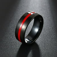 Par prstena od drveta Zrno zrno titanijum čelične srčane prsten za prsten za tri sloja, mali prstenovi za žene