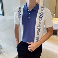 Muške prugaste polo majice kratki rukav modni ubod ubode kaplje gore pletene kontrast Golf polo majica