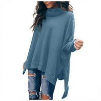 Ženska modna casual pletena majica s visokim vratom dugih rukava pulover pulover džemper