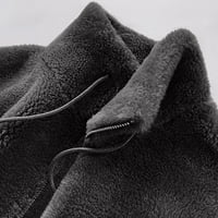 Mid-Težina flišena jakna Čvrsta ženska zimska jakna Cardigan opuštena fit puna zip topla zimska jakna čišćenje tamno siva