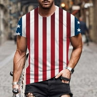 MENS AMERICAN FLAGAC MAJICA Ljetni casual grafički kratki rukav vrhovi mišićnog vježbanja Atletika Tee