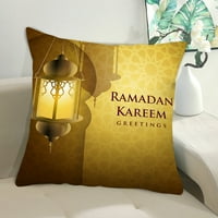 Zruodwans ramadan jastuk pokriva lampioni otisnuti mjesec i cvijeće kvadratni jastučnici modernih ukrasnih jastuka za kauč za kauč