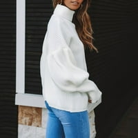 Ženski džemper kaput žene modni turtleneck pleteni čvrsti kardigan dugih rukava na vrhu labavog džemper ženska moda