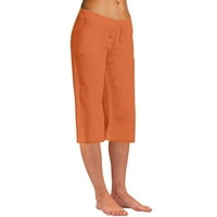 Hlače za žene Žene Modni u boji Pamuk Fla elastične duge hlače Plaža Slobodne pantalone Duljine željine