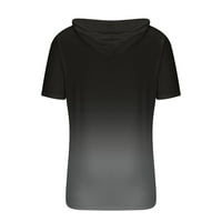 Muške polo majice kratki rukav novi mun'sgradient tiskani majica s kapuljačom kratkim rukavima, bluze s kratkim rukavima Black XL