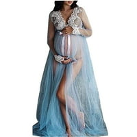 Dewadbow čipka V-izrez Materinske haljine Fotografija za trudnicu