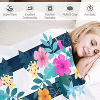 Šareno cvijeće prugasta pokrivačica s jastukom za krevet kauč za dnevni boravak kauč na kauču Fuzzy
