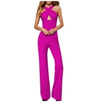 Ženska modna boja u boji ROMPER Ljetne casual pantalone bez rukava