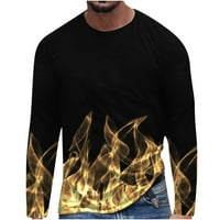 Muška dnevna majica s dugim rukavima Grafički 3D plamen Ispis Crewneck bluza vrhova Novost casual labavo