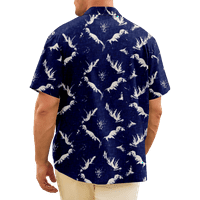 Dinosaur Havajski majice za muškarce - Dinosaur uzorak casual majica kratkih rukava dolje Havajska košulja za kuglanje Ljetni poklon za muškarce Boy, -8xl Blue