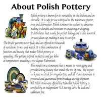 Poljska posuda 6 ½ Bowl rukom oslikana u Boleslawiec, Poljska + potvrda o autentičnosti