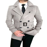 Prednji ručni kaputi od graška reverl zimska jakna dugačak kaput dugih rukava ured casual weAwward dvostruki nadbojni kaput svijetlo sive s