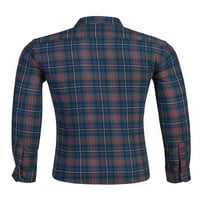 Bomotoo muns Regular Fit Tunika majica rever vrat Flannel Tops casual dugih rukava u stilu d 2xl