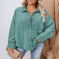 -More ženske košulje do majice casual colorblock bluze dugih rukava zelena xxl