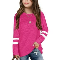 Rovga majica za djevojku Dječje djevojke casual crewneck tunic vrhovi dugih rukava pulover Duks casual
