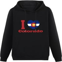 Love Colorado Womens Classic Hoodie sa prednjim džepovima Smešni ispisani grafički vrhovi