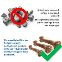 Inductrible Dog žvakačke igračke za agresivne žvakače Velika pasmina teška štenad zubac Chew Bones Bones za srednje male pse za kućne ljubimce Anksioznost Olakšanje izdržljivog goveđeg i slanine okus