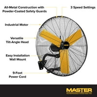 Master mac-30wosc 120V promjenjiva brzina u. Korded oscilirajući zidni ventilator