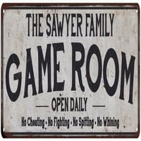 Sawyer Obiteljska igra Soba Metalni znak 108240042529