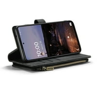 Elepower Flip Folio Case Galaxy A 5G 6,4 , retro PU kožna površinska patentni patentni patentni zatvarač