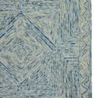 Studio plava vuna Moderna ručna kukana rub 5 'Trg