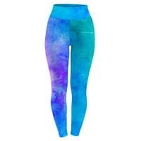 Yoga hlače visoke struke za žene kravata Dye Stretch Soft Trčanje nogavice Atletičke joge hlače plava m