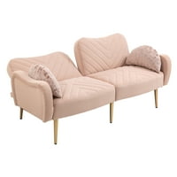 Sredinom veka Moderna Velvet Ljubavna sjedala Sofa sa jastucima za bolsteru, kabriolet Loveseat nakloni