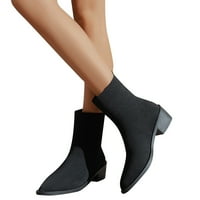 Ketyyh-Chn Ženski čizme za gležnjeve Povucite cipele sa gležnjem - zimske ravne modne cipele za čizme crne, 42
