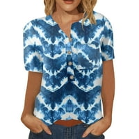 Ljetna ušteda košulja za čišćenje Miarhb dame vintage cvjetni ispis s jednim grudima kratki plavi m