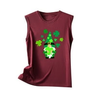 Žene sv. Patrickov košulje Spring Trendy bez rukava Okrugli izrez Shamrock T-majice Ležerne grafički