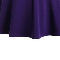 Ženska proljetna jesenska patnjačka haljina dugi rukav kvadratni vrat plairani patentni zatvarač A-line haljina
