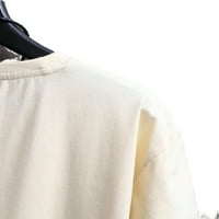 Muškarci Ležerne prilike Okrugli izrez Khaki lakat-duljina plus majice veličine 6xl