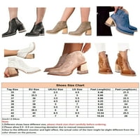 Colisha ženski čizme istaknute cipele sa cipelama sa cipelama Zip gležnjače ženske modne blok pete boolie chunky cipele na petu Khaki 4.5