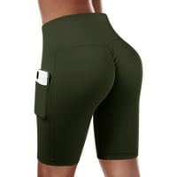 Ženske kratke hlače od 5 sa džepom visokog struka elastične atletske vježbe trčanja za žene povremene ženske hlače za ljeto, s