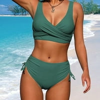 Žene kupaćih kostimi Nova Split Twist Wrap čipka Up ud šupljice bikini Solid Boja High Squik Brzi prodaja