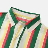 Polo majice za muškarce muško ljetno casual prugasto košulje s kratkim rukavima odvojite košulju na ovratniku