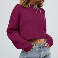 Entyinea ženske modne džempere prevelizirani turtleneck džemper trendi rebrasti pleteni pleteni džemper vrući ružičasti xl