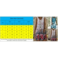 Maxi haljine za žene casual bez rukava V izrez cvjetni ispis A-line sunčane haljine