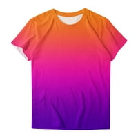 Penskaiy ženska modna udobna casual okruglica kratkih rukava s kratkim rukavima TOP bluza Cisterna za bluzu Labavi fit workout s narandžasti ljetni posao
