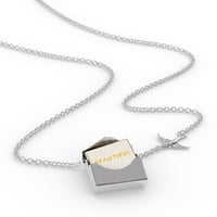 Ogrlica s bloketom Prekrasna četkana boja u srebrnom kovertu Neonblond